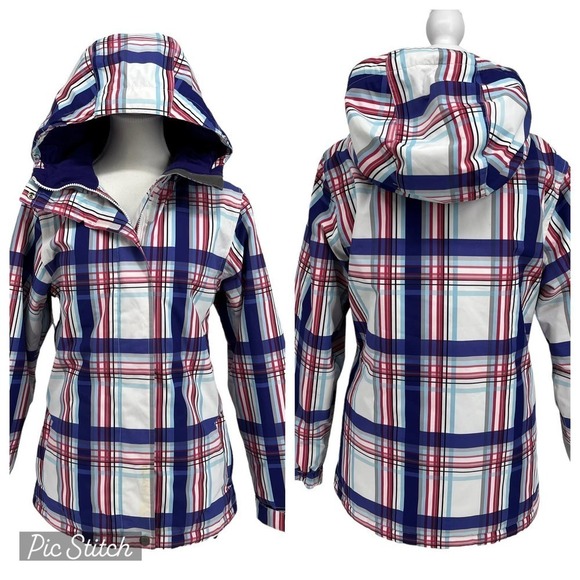 Vintage Y2K Empyre Snow Pants & Jacket Set Pink Purple Plaid Ski Snowboard Small - Picture 2 of 16